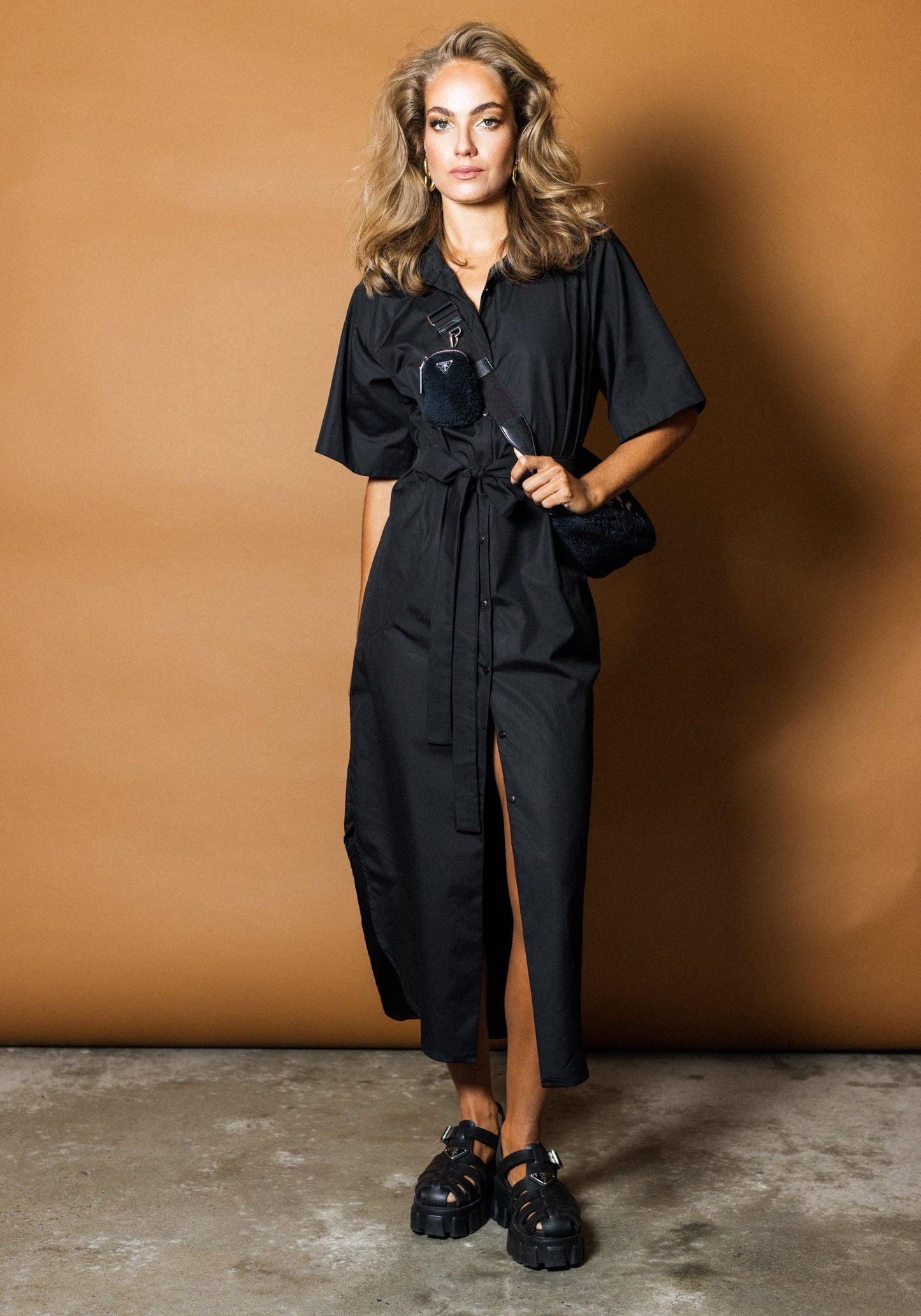 Resort Shirtdress in Black