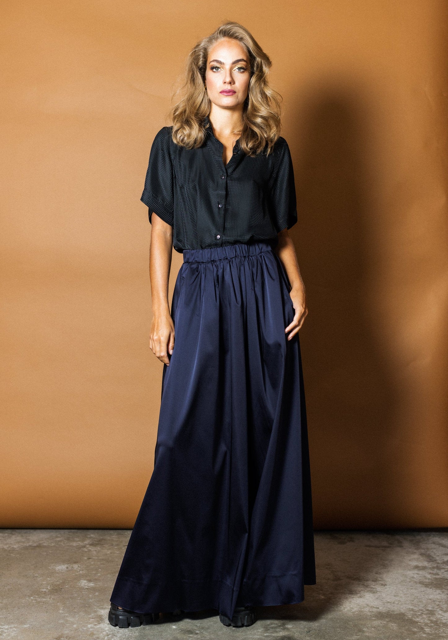 Luxe Maxi Skirt in Navy