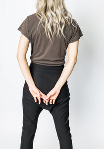 Twill Highrise Cropped Pant Black