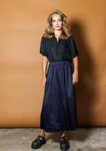 Load image into Gallery viewer, Luxe Midi Skirt in Navy