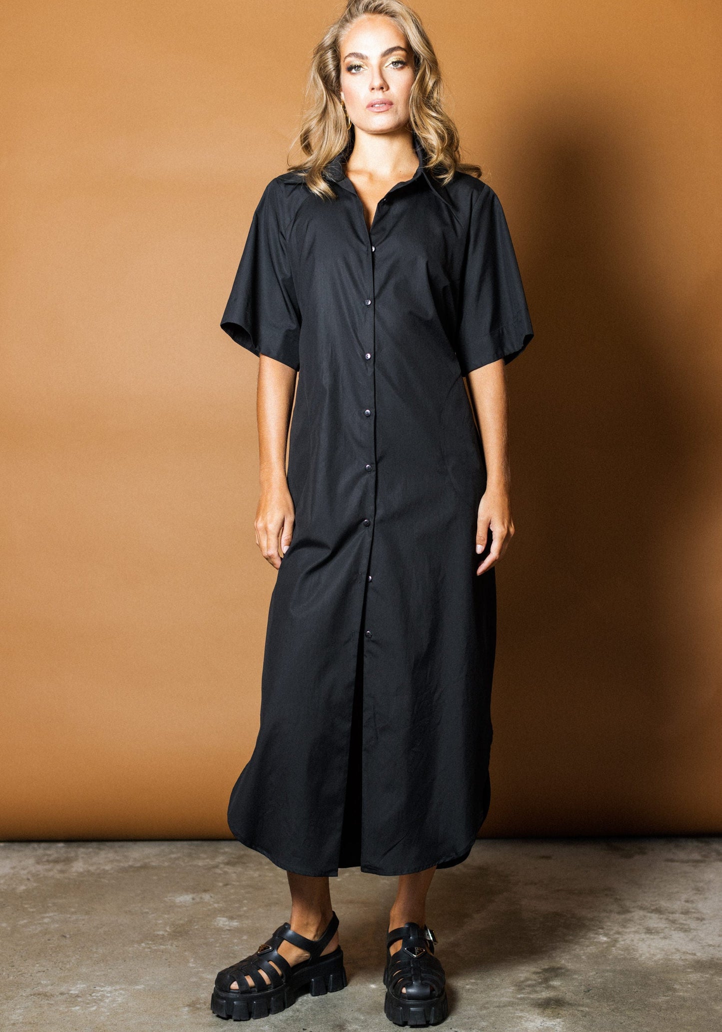 Resort Shirtdress in Black