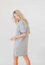 Load image into Gallery viewer, Olympia S/S V-neck Sweater Dress Grey Marle